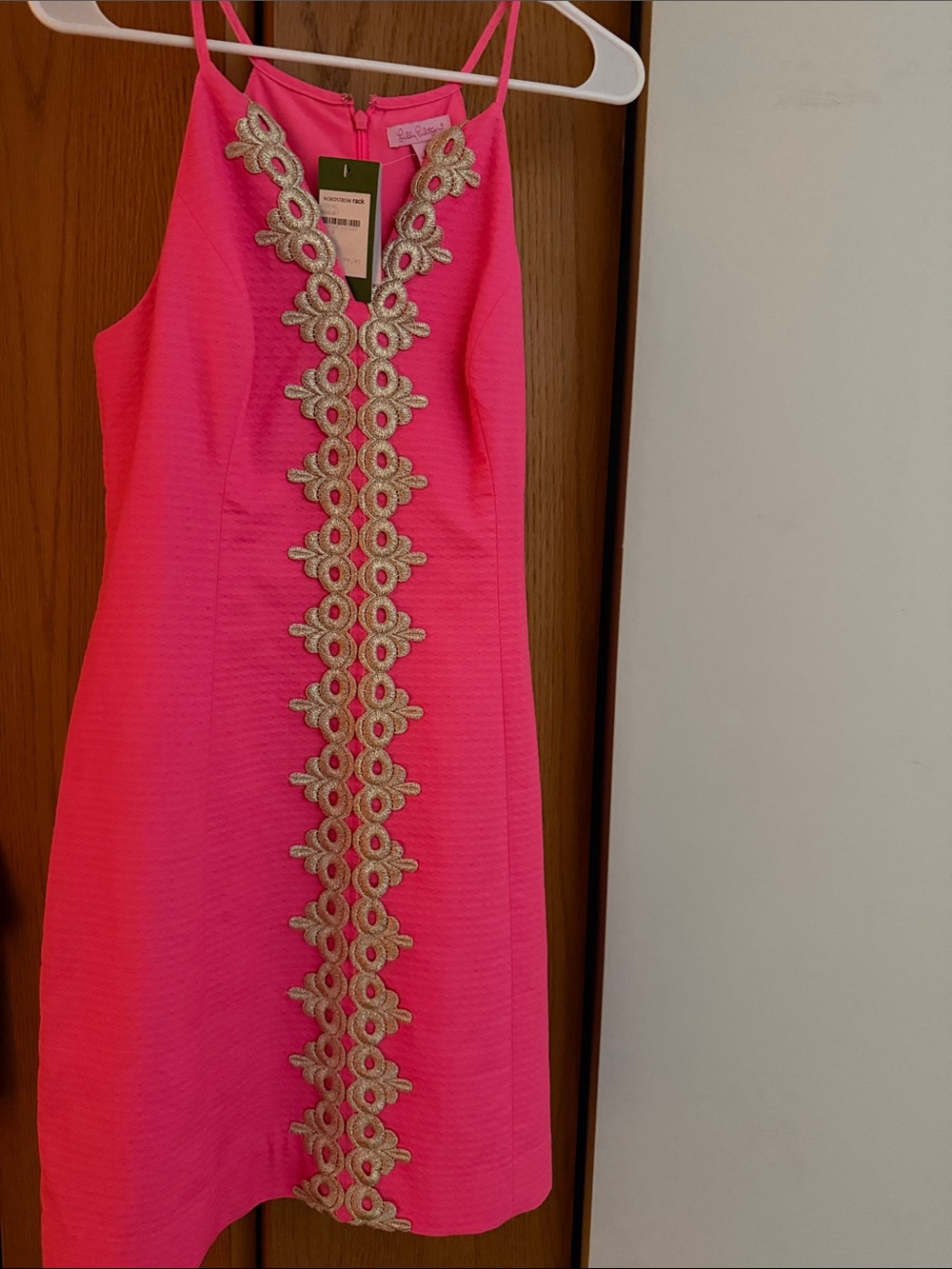 Lilly Pulitzer Bright Pink Embellished Sheath Dress - Picture 3 of 3